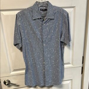 Daniel Cremieux Blue and White Casual Button Down Shirt
